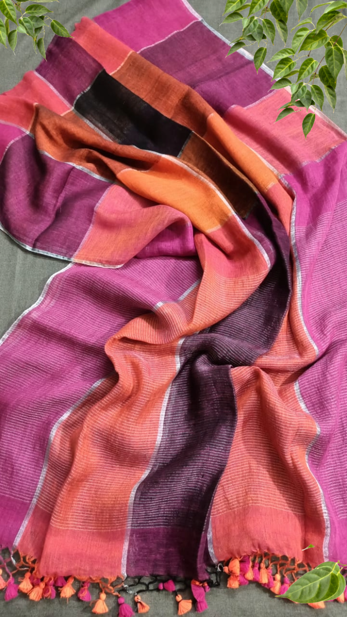 Indra Dhanush pure linen saree