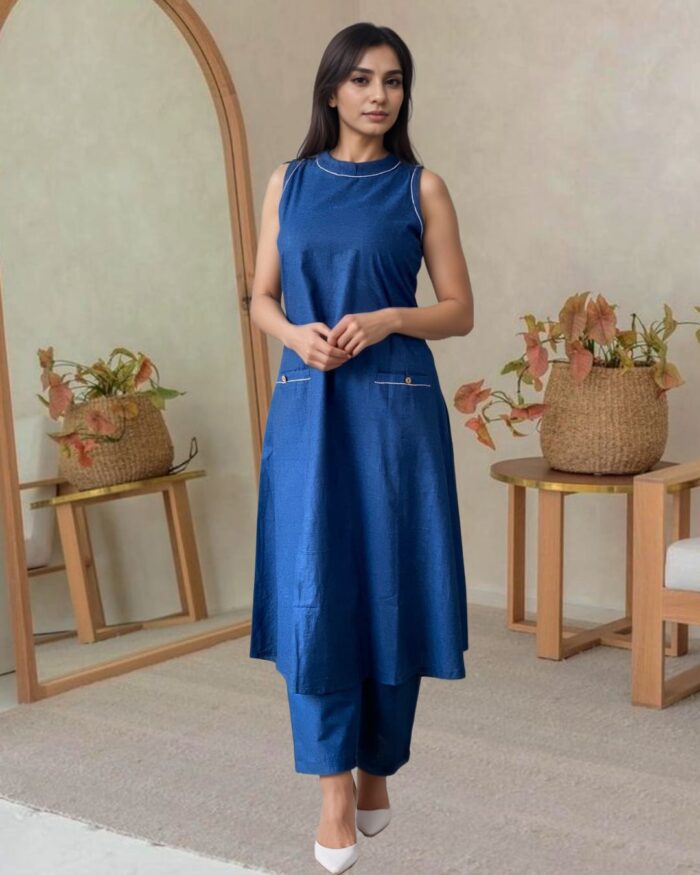 Mridula Halter Neck Cotton Co-ord Set for Women - Image 2