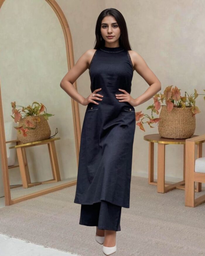 Mridula Halter Neck Cotton Co-ord Set for Women - Image 4
