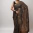 Black Maheshwari silk saree with golden zari border – handloom saree from Mridula